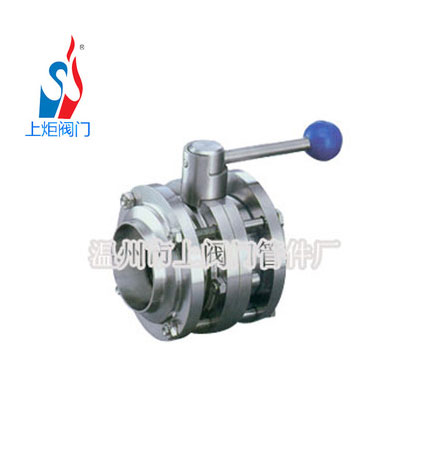 衛(wèi)生級不銹鋼鏡面手動(dòng)三片式對焊蝶閥